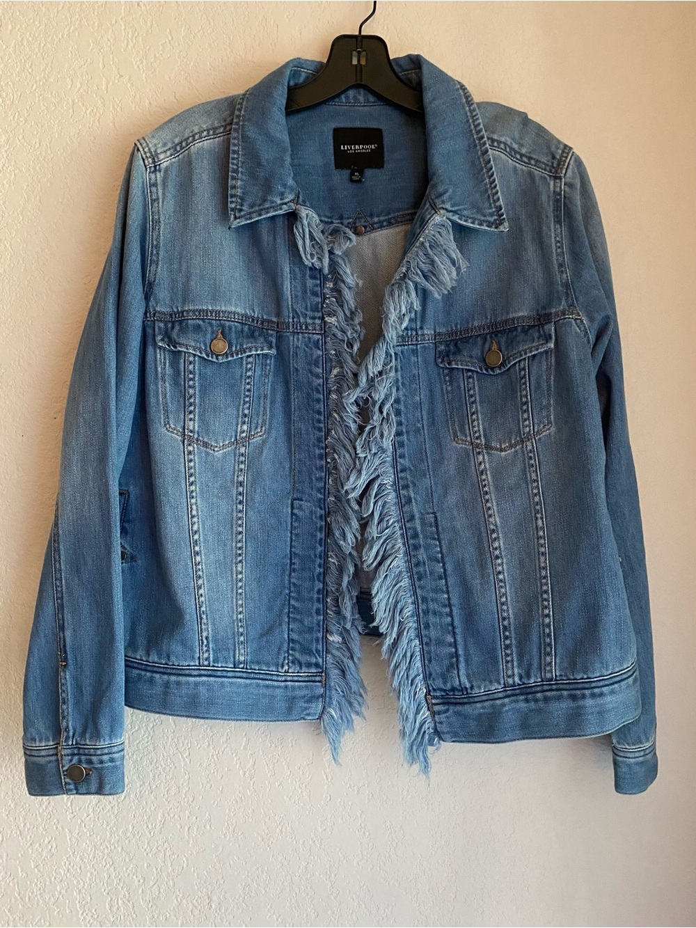 Liverpool Light Blue Fringed Denim Jacket